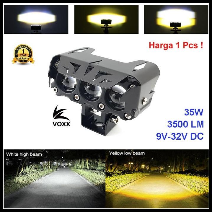 Lampu LED Tembak Sorot Laser 3 Mata LED SQL 3 Mata HiLo Projie 35W Car