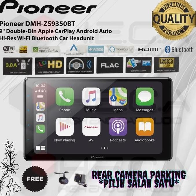 * Pioneer Dmh-Zs9350Bt Head Unit 9" Double Din Tape Mobil 9Inch + Camera *