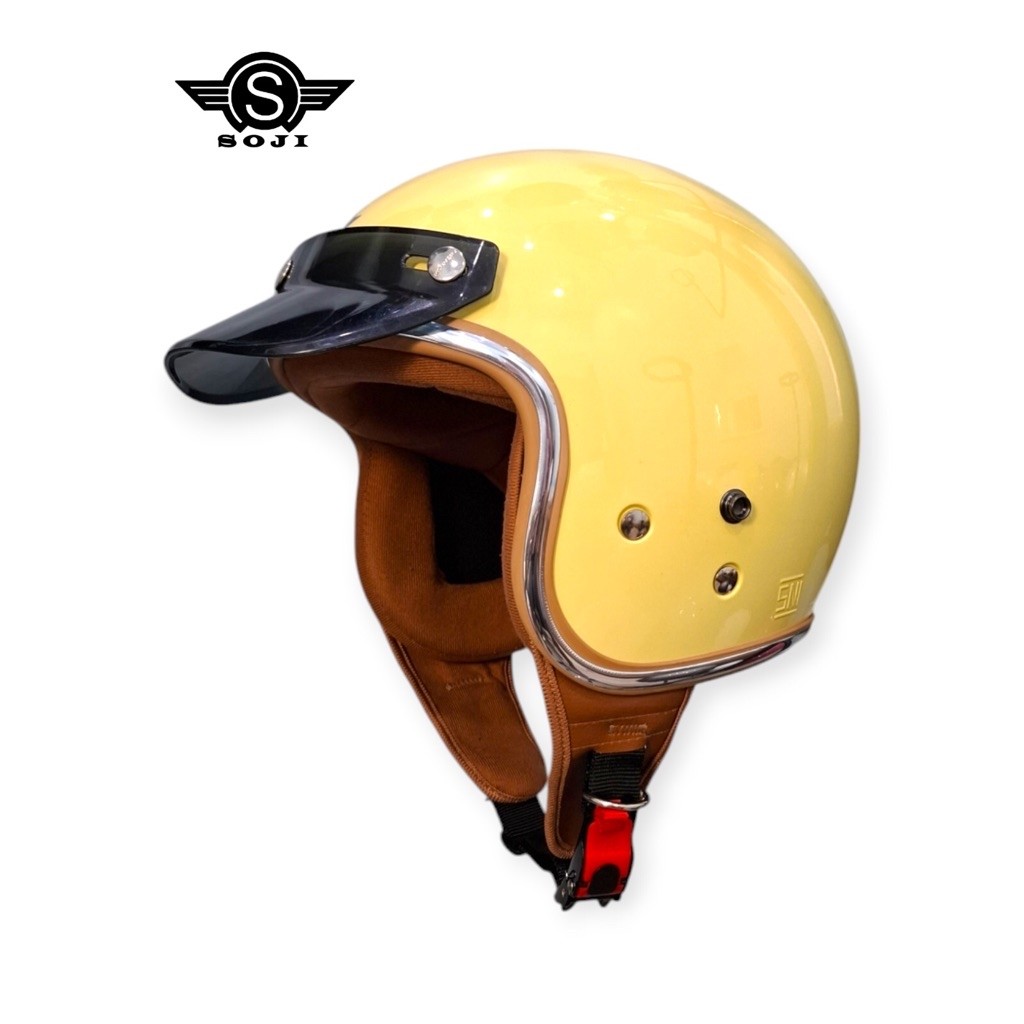 Soji RAYA Helm Retro Classic Bogo SNI Original Motorcycle Helmet.