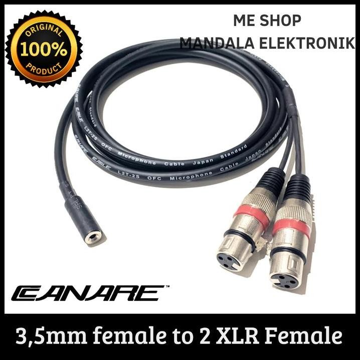kabel audio aux 3,5 female to 2 xlr female