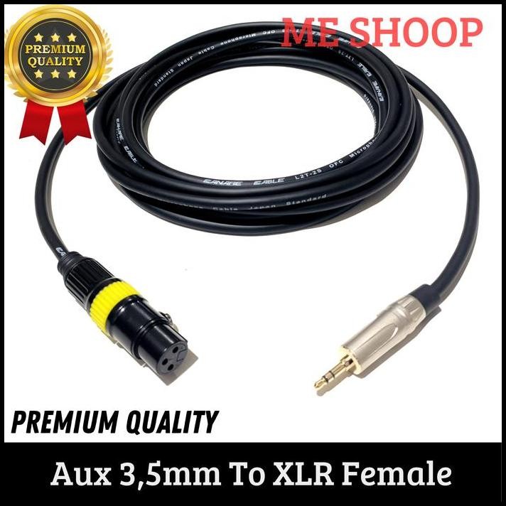 Mini jack audio aux 3.5 mm to Xlr female 3 pin 10m