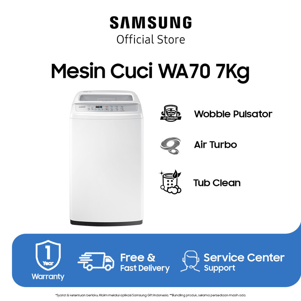 Samsung Mesin Cuci Top Loading 7 Kg WA70H4200SW/SE