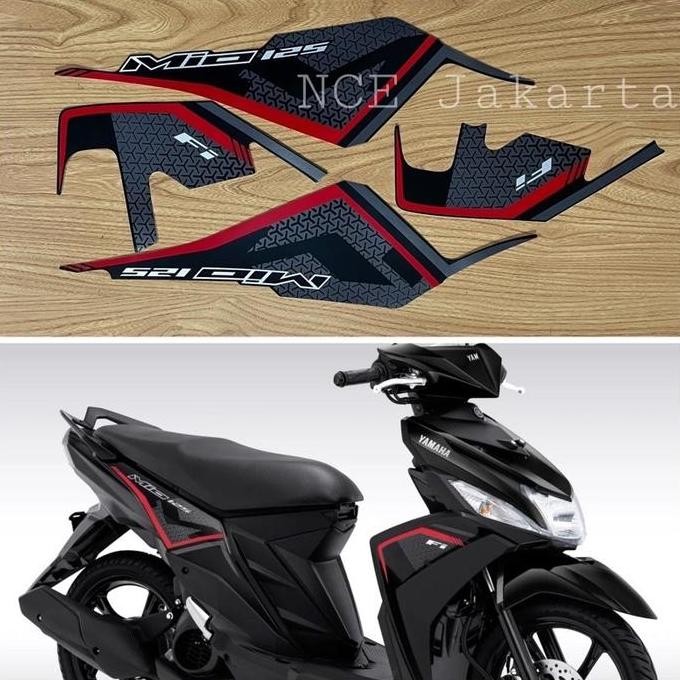 TERBARU STIKER STRIPING MIO M3 125 TAHUN 2020 2021 HITAM MERAH