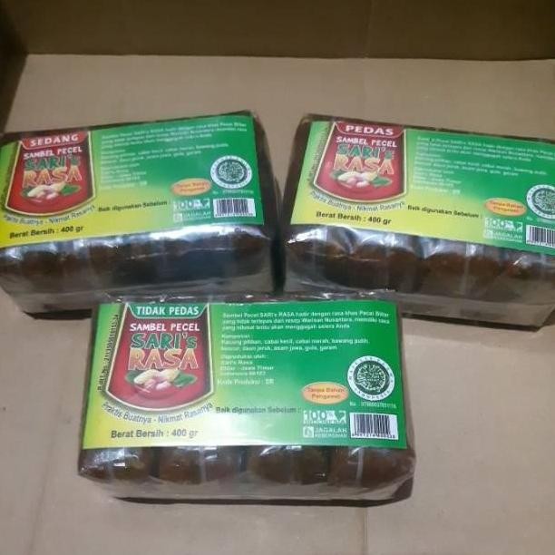 

Sambel Pecel Sari Rasa khas Blitar kemasan 400gr isi 4biji