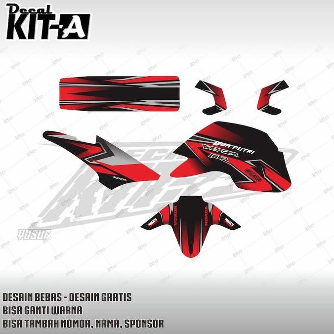 Stiker Honda CB Verza decal setiker Honda CB Verza stiker motor Honda CB Verza MOTIF RACING HITAM LI