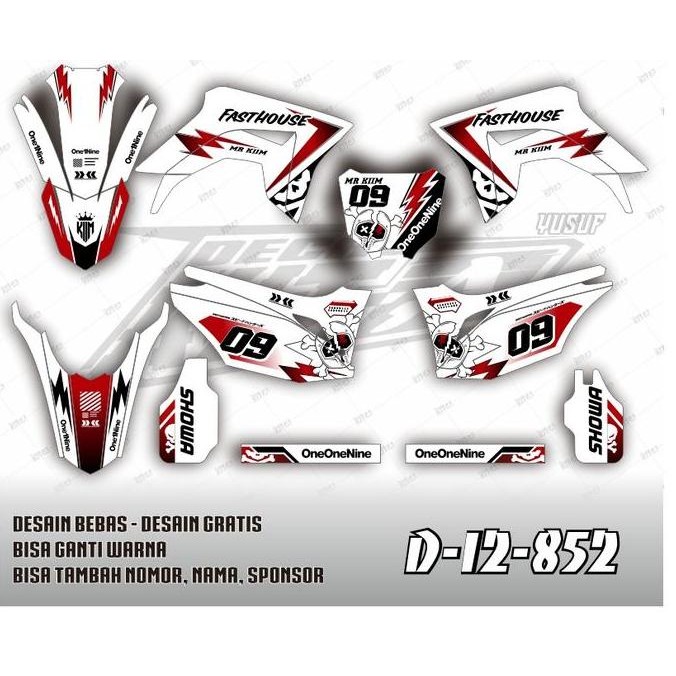 Decal CRF 150 L - Stiker Motor Crf 150 L PUTIH ABU UNGU D-I2-1423 D-I2-982