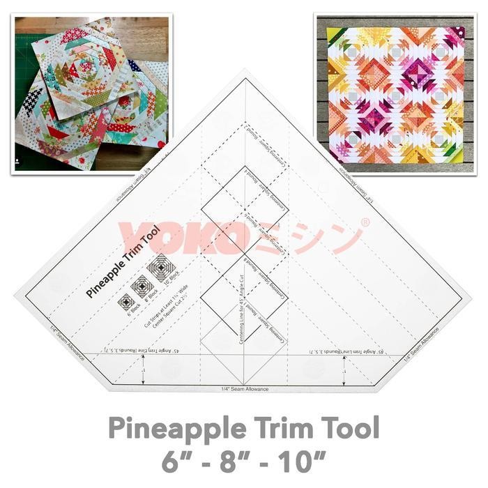 

Penggaris Jahit Pola Quilting - Pineapple Trim Big 10" (Mst-03B)
