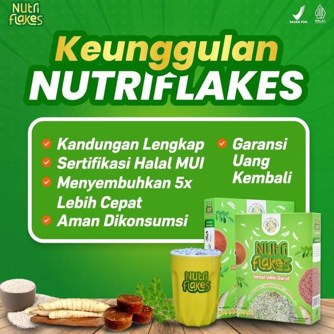 

Nutriflakes Umbi Garut 280Gr - Solusi Asam Lambung Gerd Maag Kronis Asli