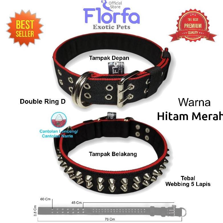 (Terbaru) Dog Collar Spike Kalung Anjing Duri Kalung Anjing Besar Pitbull Rottweiler (Terlaris)