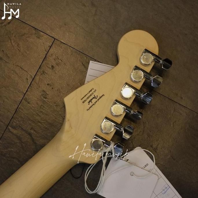 Gitar Squier Sonic Stratocaster Ht H Electric Guitar W/ White Pickguard Maple Fb Flash Pink