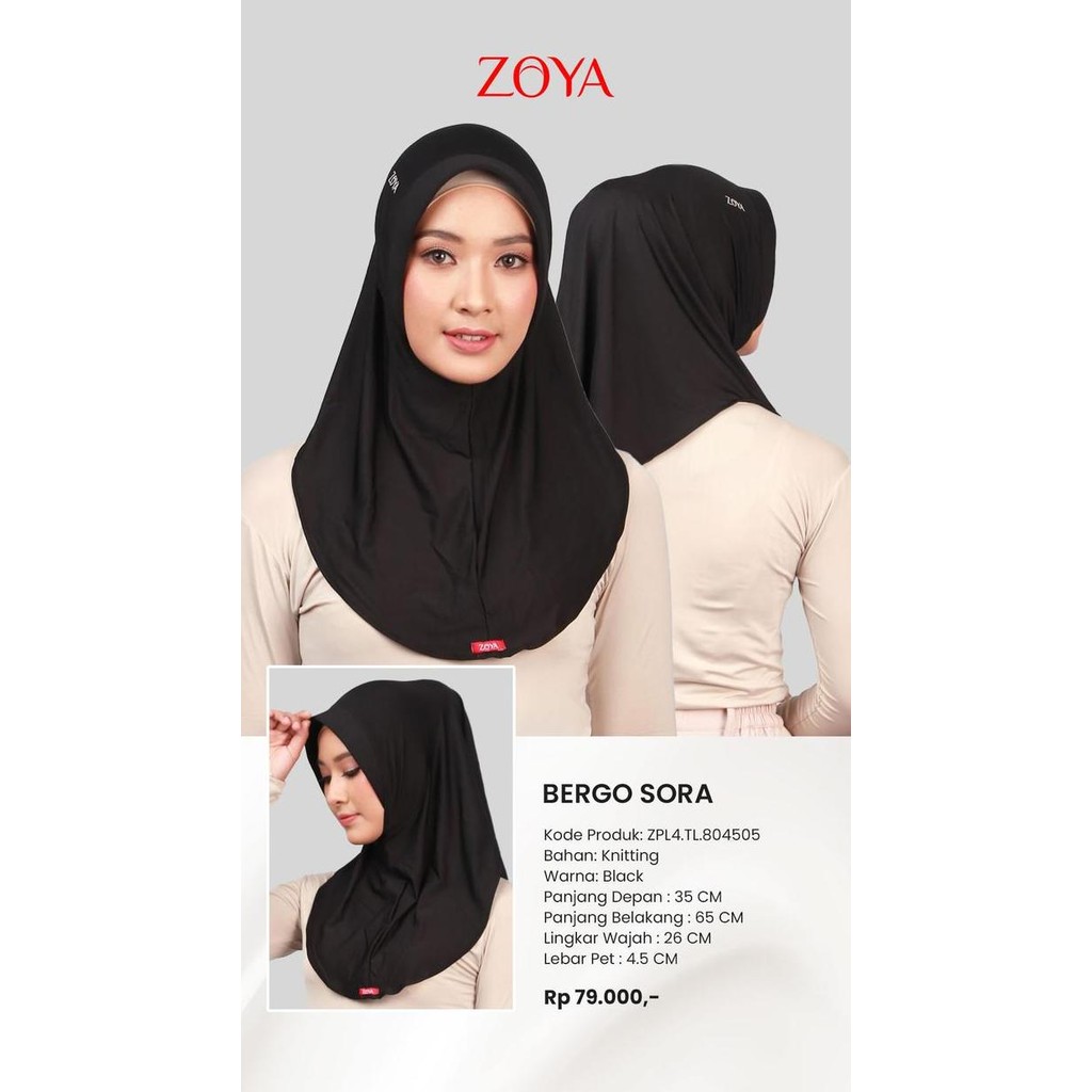 ZOYA BERGO SORA KERUDUNG INSTAN HIJAB JILBAB BERGO SPORTY