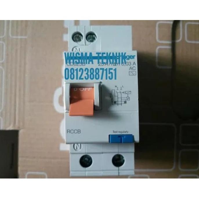TERBARU - ELCB / RCCB 2P 16A HAGER TYPE CD616B