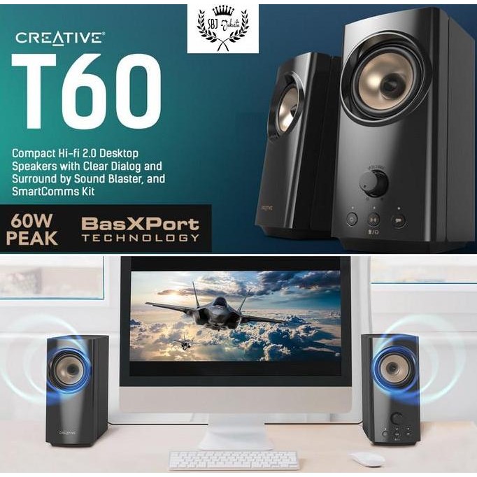 JB Creative T60 Hi-Fi Desktop Speaker Clear Dialog Surround Portabel None