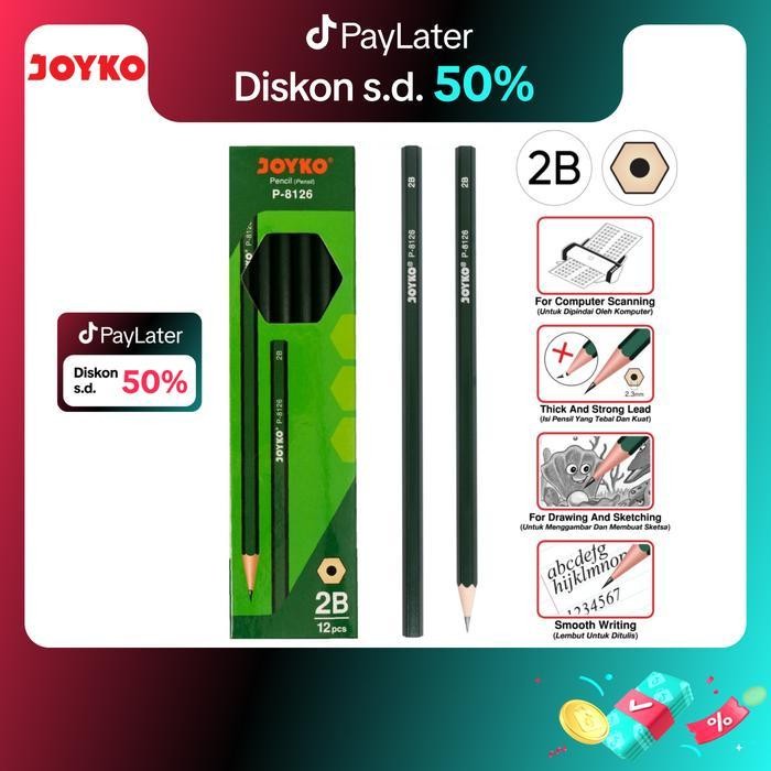 

WSS JOYKO Pensil Pencil P-8126 2B 1 Box 12 Pcs