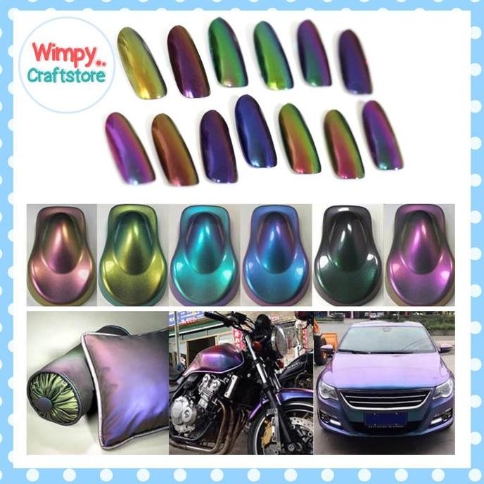 Iridescent Powder Pigment Mobil Kuku Metallic Chameleon Powder
