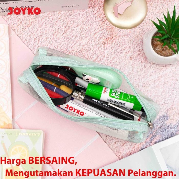

WSS Kotak Pensil Kain Seleting Joyko PC 5019 Monocrom Jaring / Pensil Case Zipper Varian Fancy Warna PC 5020
