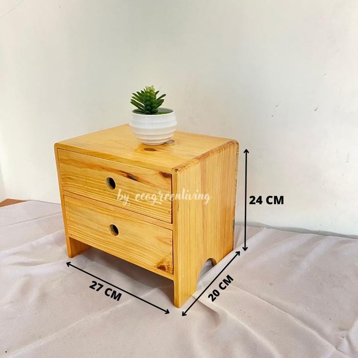 WSS Laci kayu rak susun mini / Mini storage desk organizer / Rak laci kayu