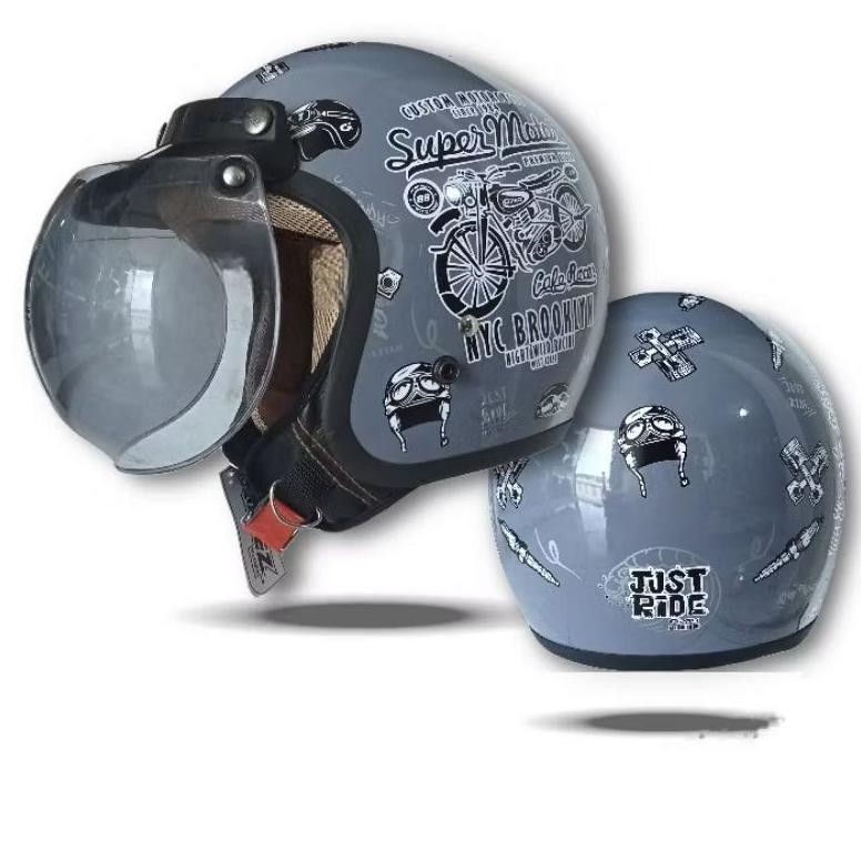 Helm Retro Bogo Just Ride Helm Vintage