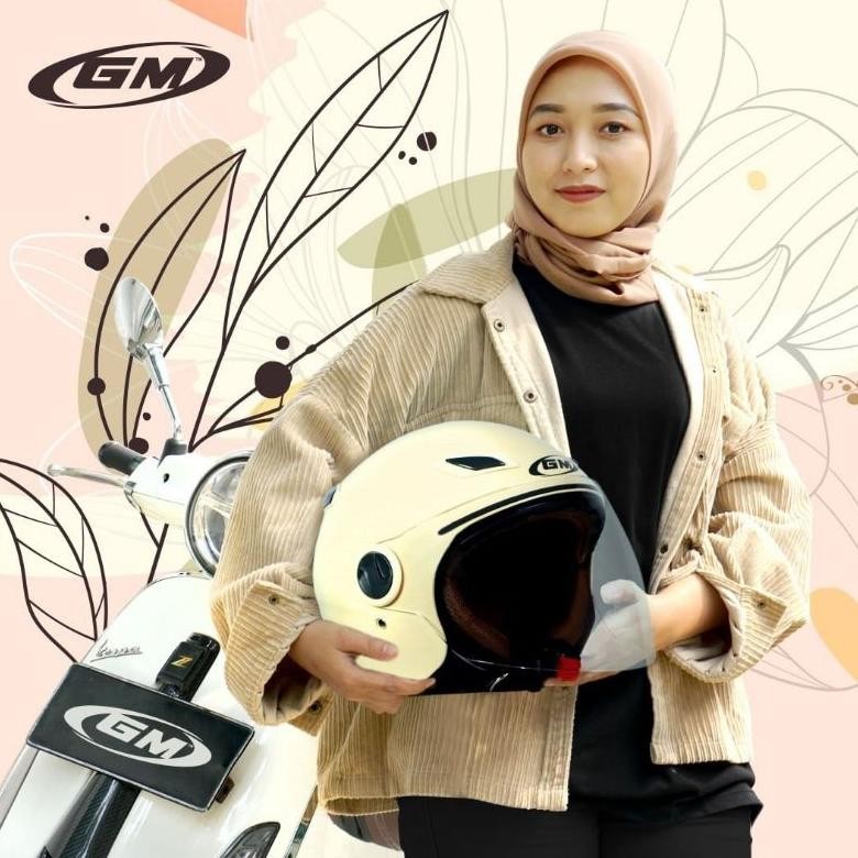 Helm Gm Venus Hijab Original / Helm Motor Retro Hijab / Helm Motor Vespa / Helm Motor Matic Kekinian