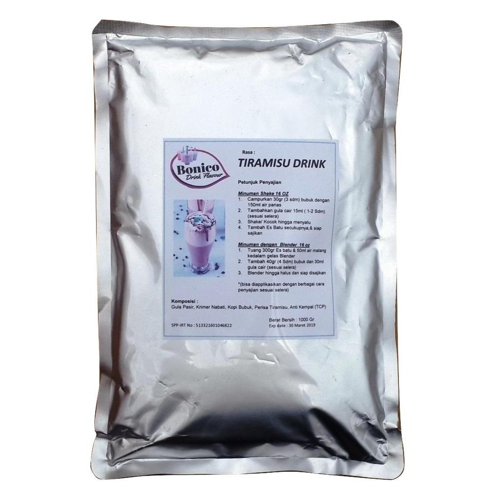 

Tiramisu Powder 1Kg Bubuk Minuman Bonico Milk Shake Ice Blend