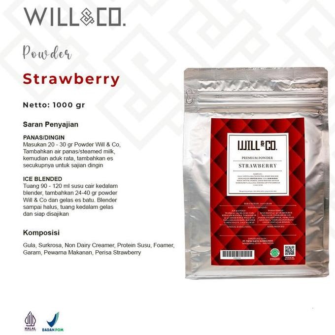 

Baru Will&Co Strawberry Powder Drink 1Kg - Bubuk Minuman Rasa Stroberi Premium Untuk Cafe