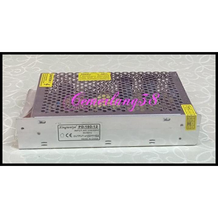POWER SUPPLY 12V 15A ADAPTOR JARING 12V 15 AMPERE DC