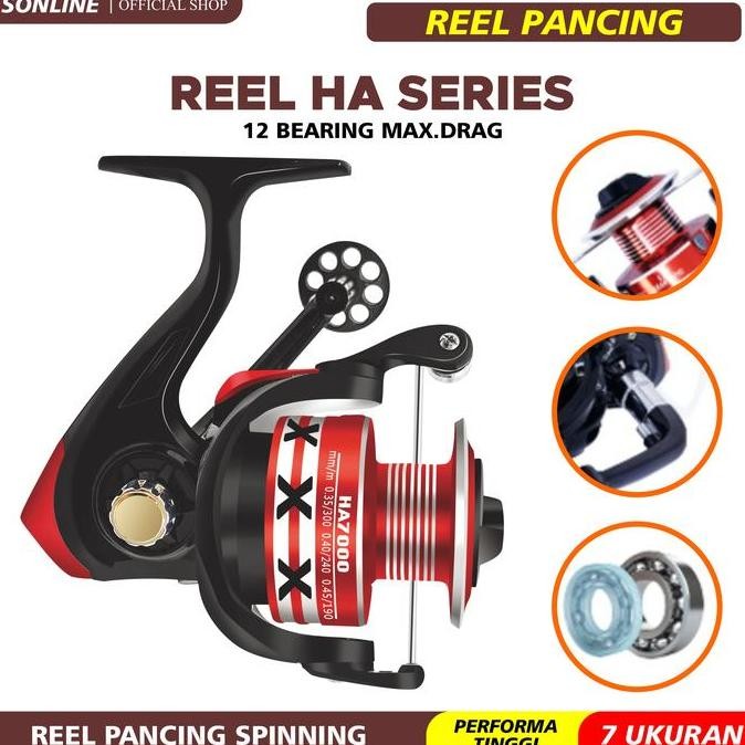 Original Reel Pancing SONLINE HA 1000-7000 Full Metal Aluminium - Katrol Laut & Roda Umpan