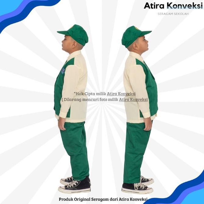 Stelan Seragam Baju Tk Nasional Panjang - Hijau Muhammadiyah #532
