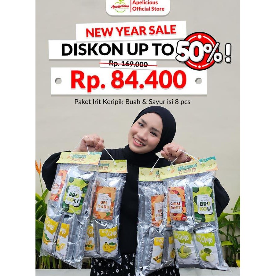 

APELICIOUS Paket Irit Keripik Buah dan Sayur Apelicious Isi 8pcs 35gr Nangka, Wortel, Brokoli, Cabai Rawit - Food, Snack