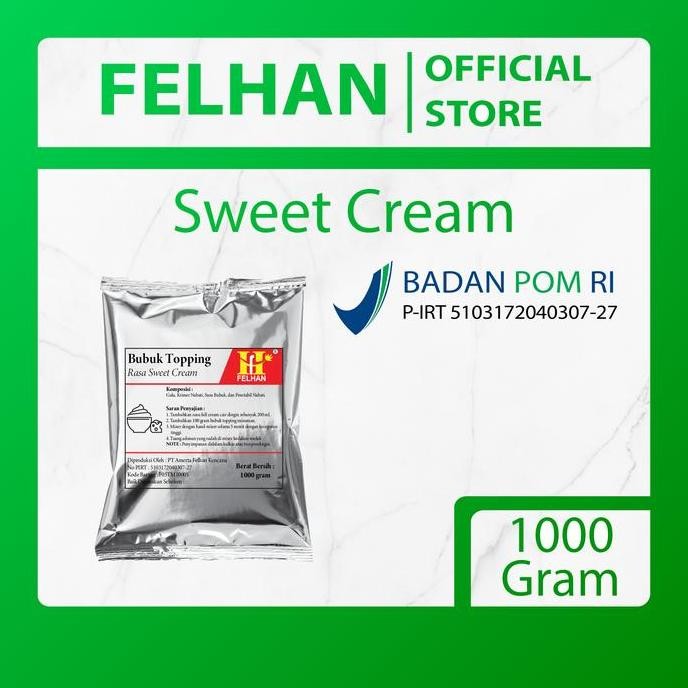 

Baru Felhan Sweet Cream Topping Powder Drink 1 Kg - Bubuk Topping Minuman