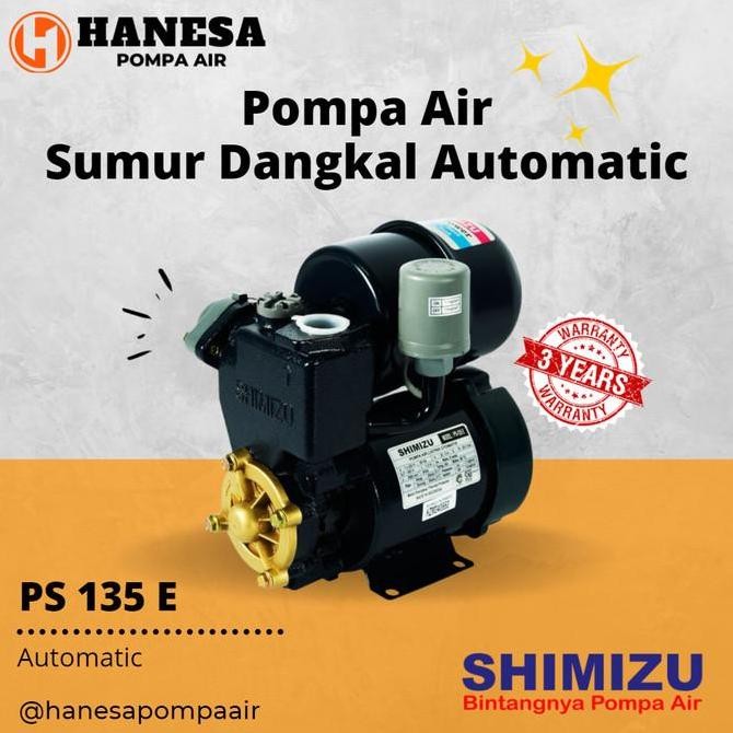 Original Pompa Air Otomatis SHIMIZU PS135E Jet Pump Sumur Dangkal 125 Watt