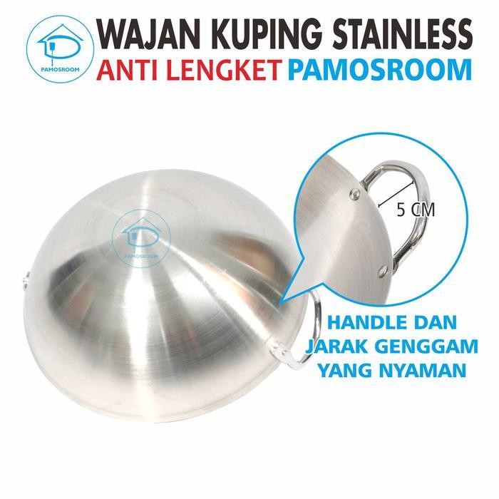 Calypso Wajan 43Cm Kuali Wajan Penggorengan Stainless Steel Ukuran 43Cm Anti Lengket