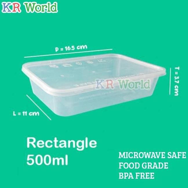 

(PER DUS) THINWALL RECTANGLE 500 ML/KOTAK PLASTIK PER DUS ISI 500 PCS TT
