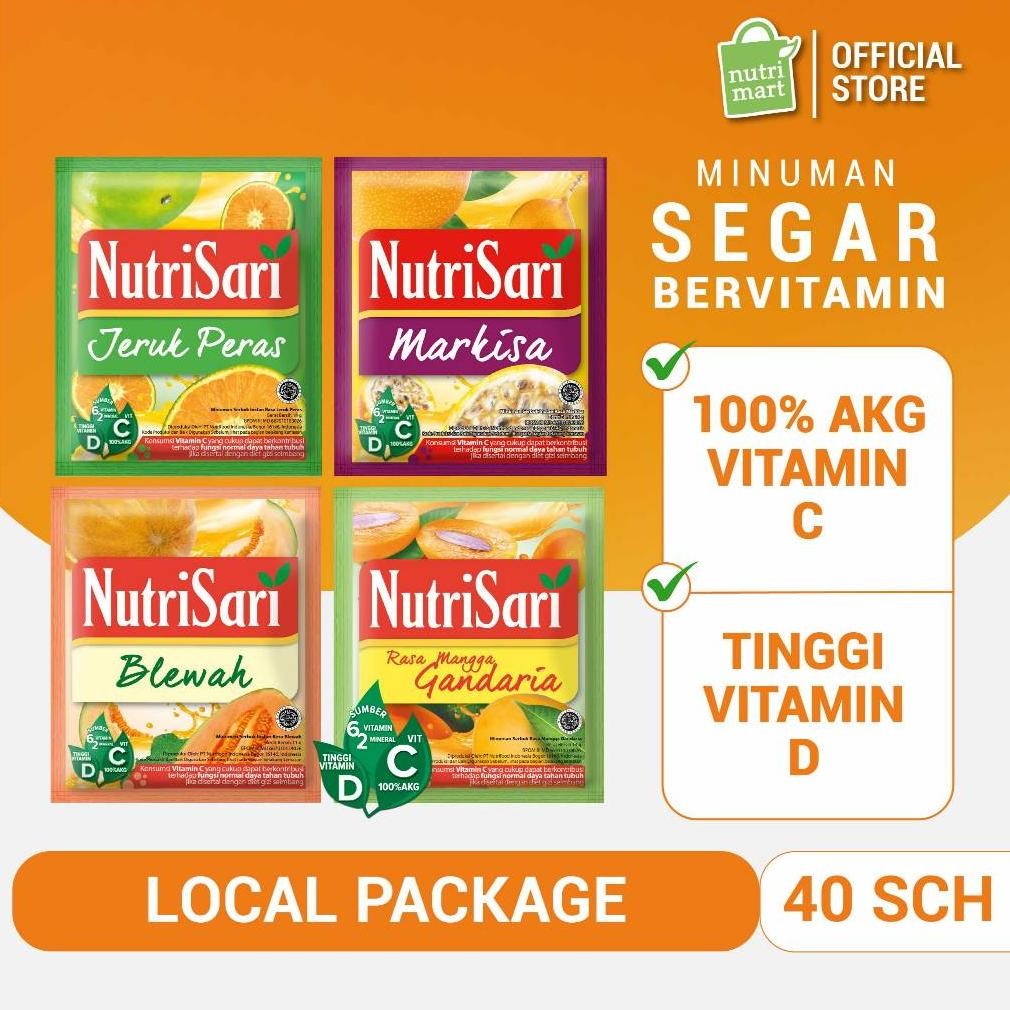

Siap Kirim Nutrisari Local Package 4 Rasa 40 Sachet - Minuman Serbuk Buah Vitamin C D Lokal