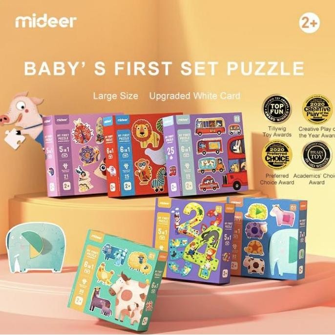 Mideer My First Puzzle 2+ Dinosaur Vehicles Mom Baby