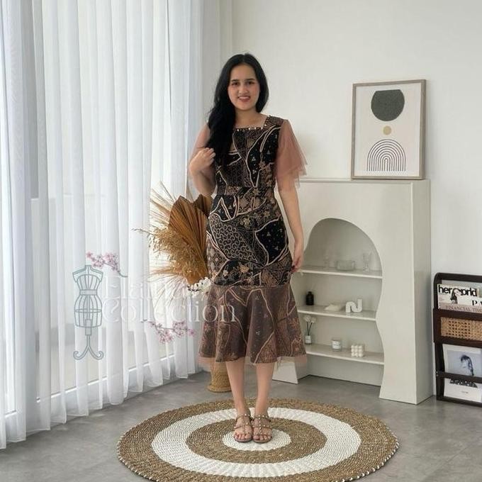[ELAINA COLLECTION] DRESS VIOR BATIK / DRESS PESTA / GAUN PESTA / DRESS TERBARU / DRESS MEWAH (PREMI