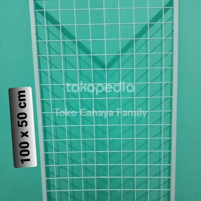 tersedia rak display ram besi 100x50cm rak bingkai pajangan aksesoris hp
