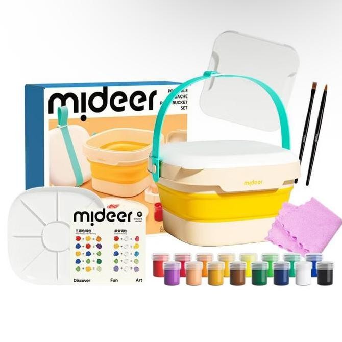 

Mideer Portable Gouache Paint Bucket Set Art Mainan Painting Drawing Menggambar Melukis Anak Cat