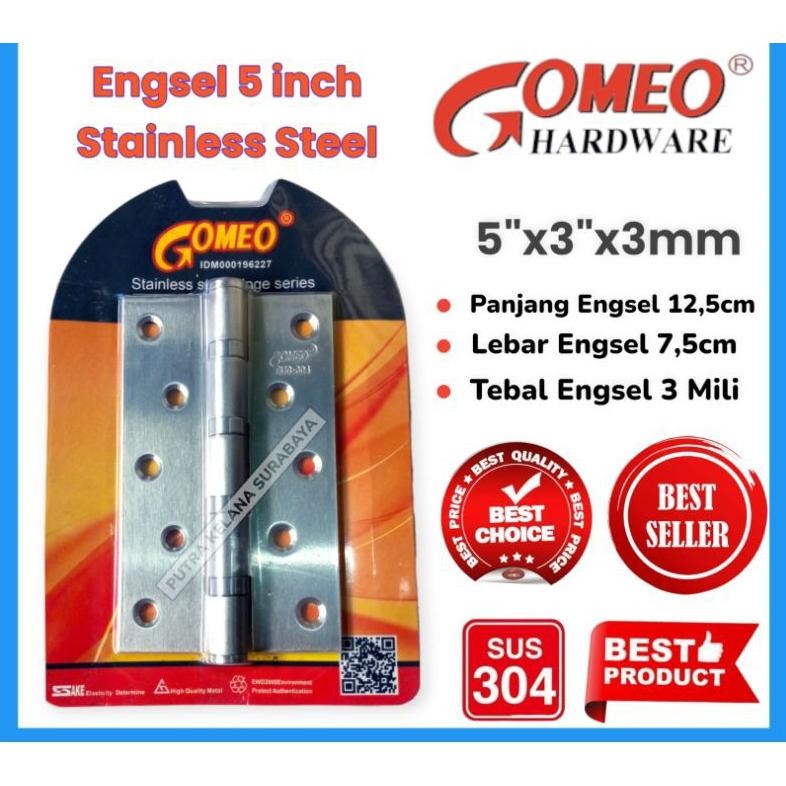 (Terbaru) Engsel Pintu Stainless 5" Gomeo/Engsel Pintu Stainless 5" (Terlaris)