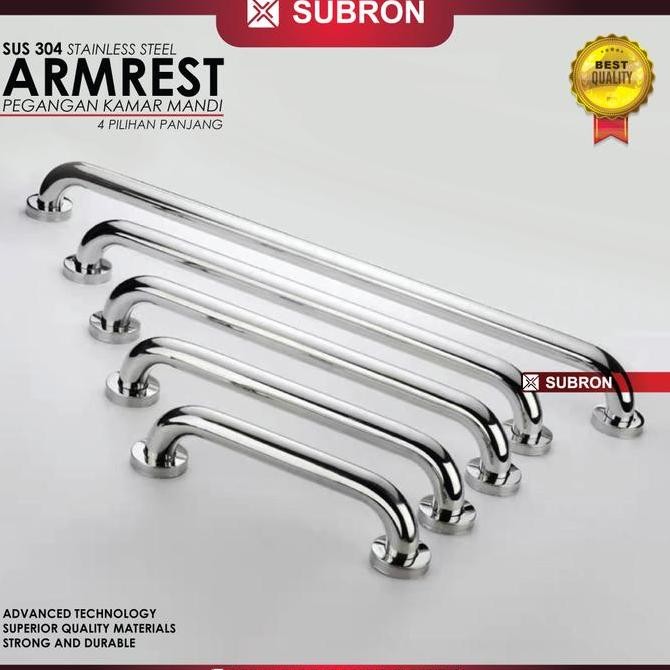 Subron Sus304 Pegangan Kamar Mandi 50Cm Toilet 2 Pilihan Diameter Pipa