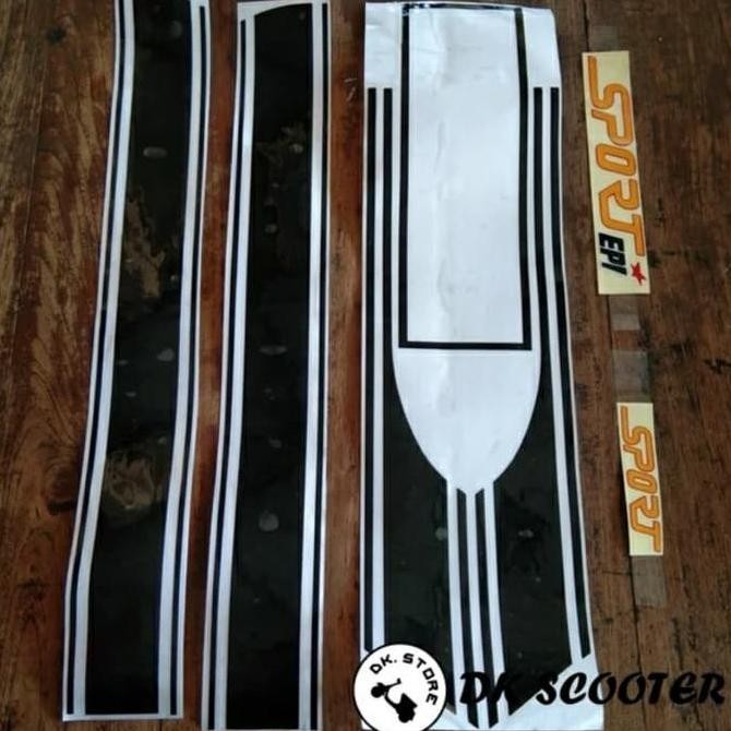 vespa stiker set depan balakang catting px sport hitam