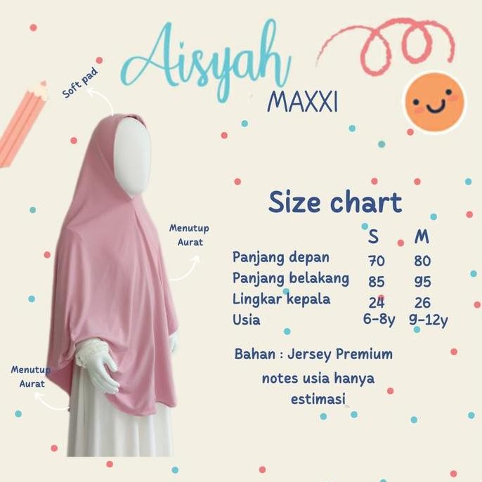 HIJAB ANAK SYARI KHIMAR JILBAB INSTANT JERSEY PREMIUM AISYAH MAXXI