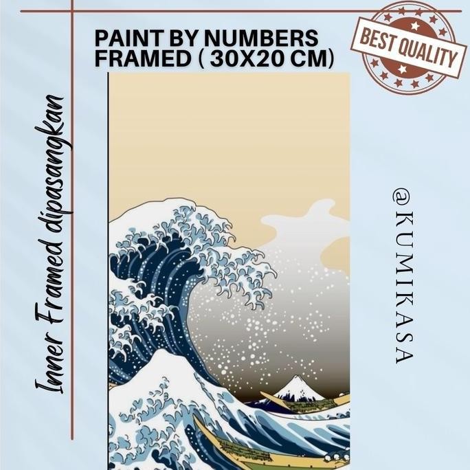 

Diy Painting By Number 30X20Cm Kerajinan Tangan - Japan Kanagawa Waves