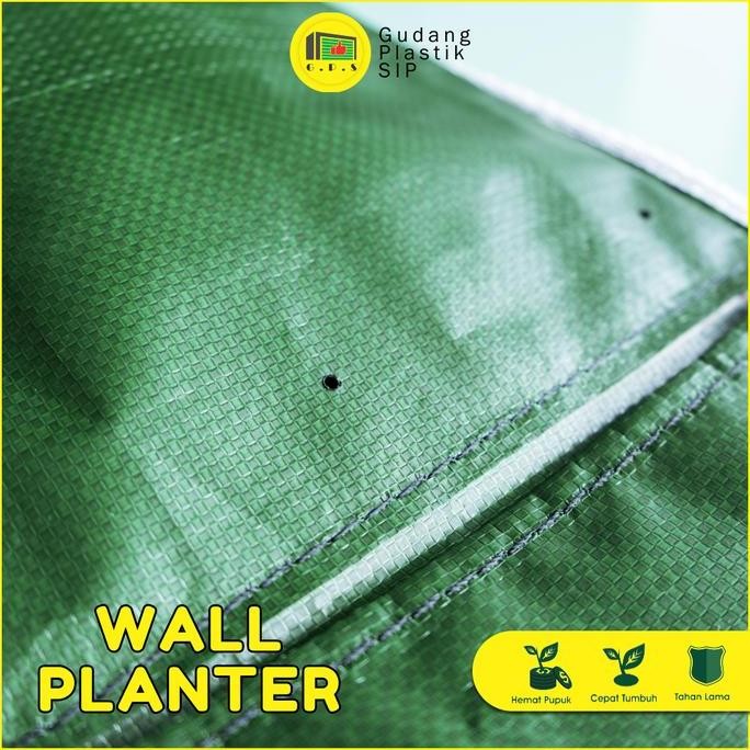 Ready Wall Planter Bag 10 Kantong / Pot Dinding - Hijau / (Horizontal)
