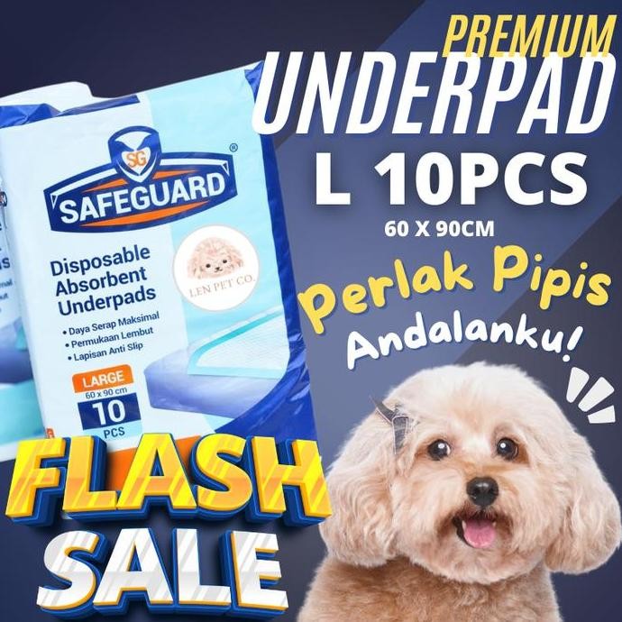 Safeguard Underpad Premium Perlak Alas Pipis Besar Large 60 X 90 Cm | Anjing Kucing