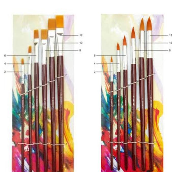 

Joyko Br3 Round Br4 Flat Paint Brush Set Kuas Lukis Runcing Rata