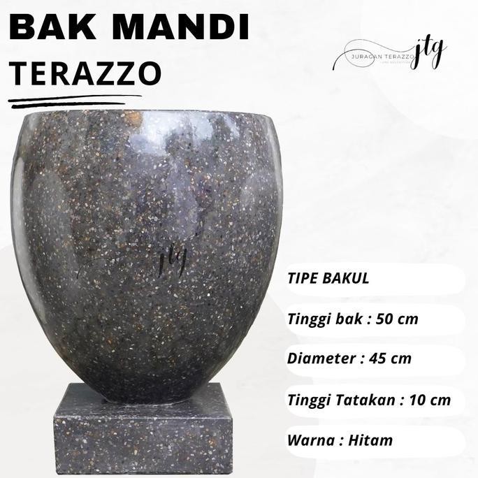 Bak Mandi Teraso Unik Minimalis Bak Mandi Marmer Tipe Bakul Hitam