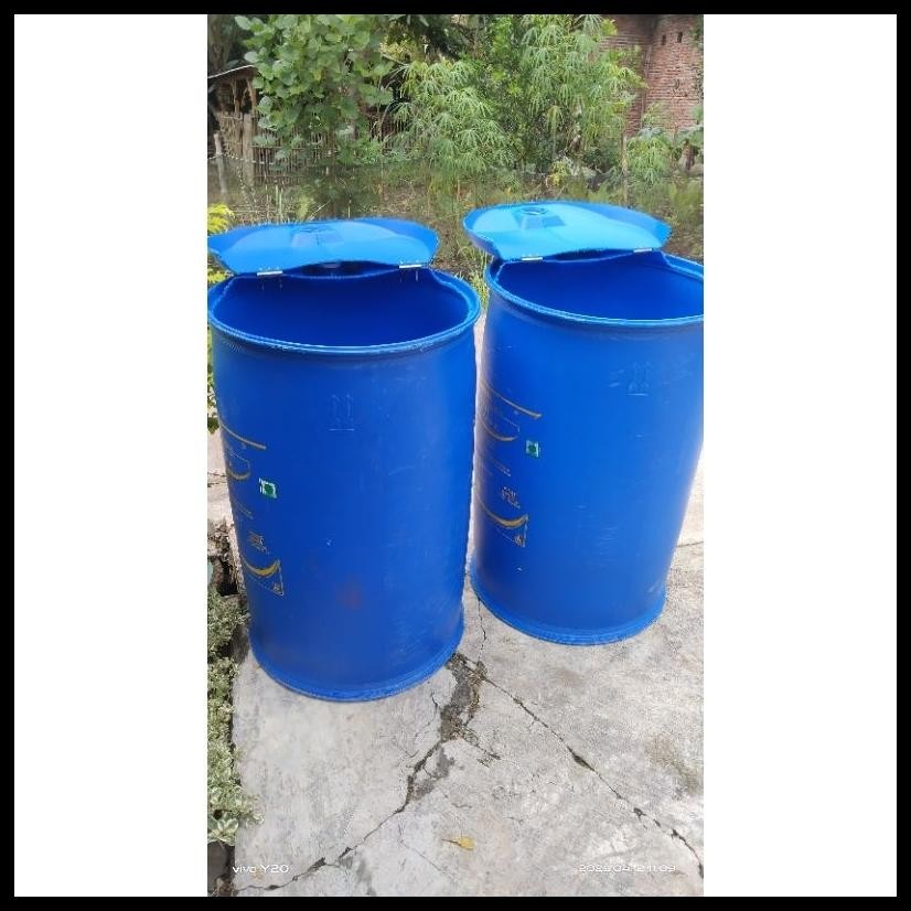DRUM BIRU TOREN AIR 200 LITER BUKA TUTUP