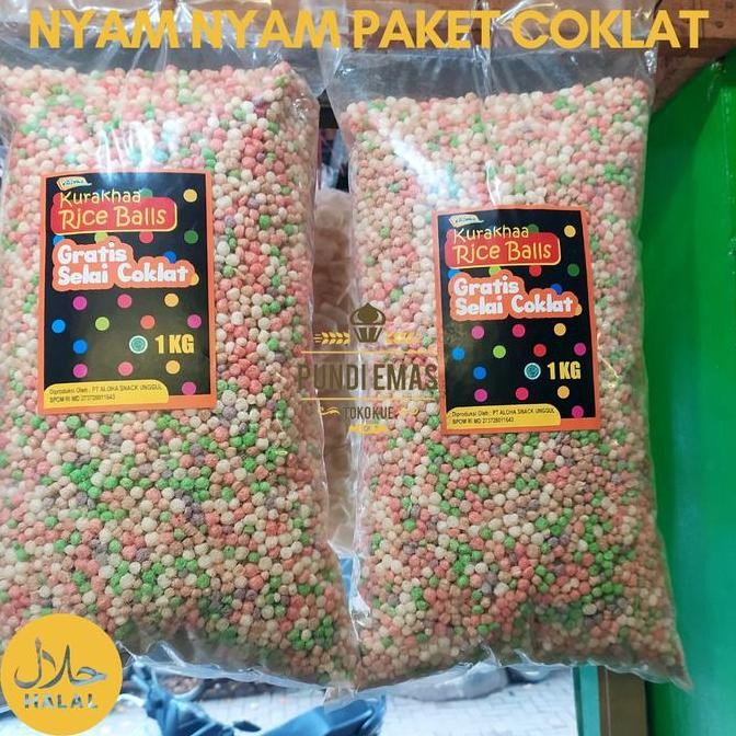 

JB NYAM | NYAM BALL RICE CRISPY 1KG KILOAN SATU PAKET DENGAN COKLAT None