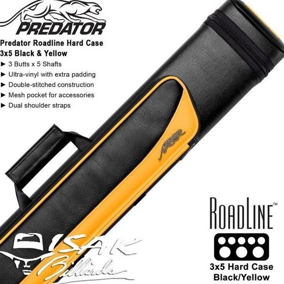 Predator Roadline 3X5 Hard Cue Case Black & Yellow Tas Stick Billiard